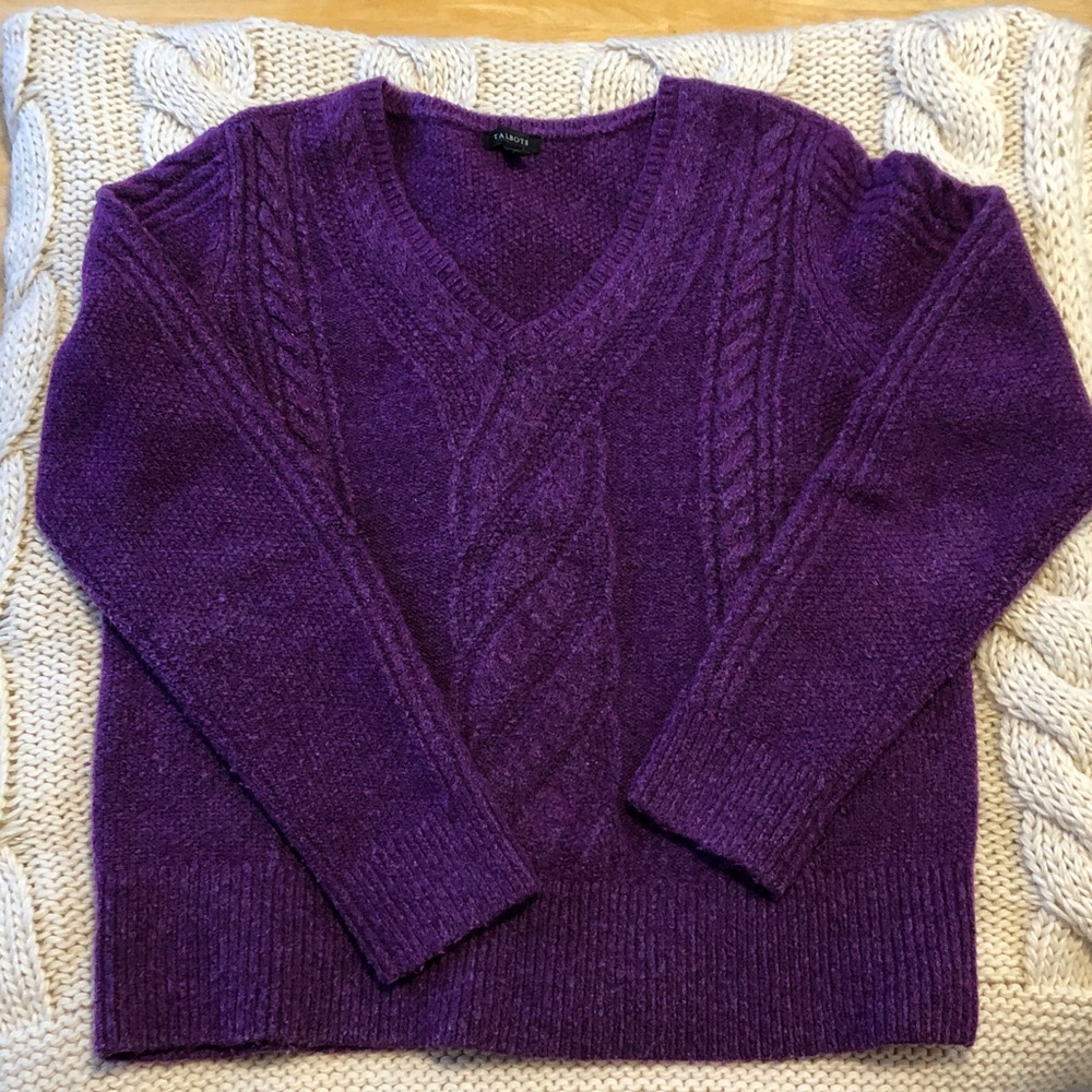 Talbots V-Neck Purple Sweater
